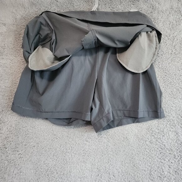 L.L. Bean Womens Skort Size 12 Gray Nylon Pockets Athletic 17" Length Adjustable - Picture 4 of 9